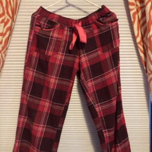 Victoria's Secret Plaid Pajama Pants with Pink Tie - Picture 2 of 6